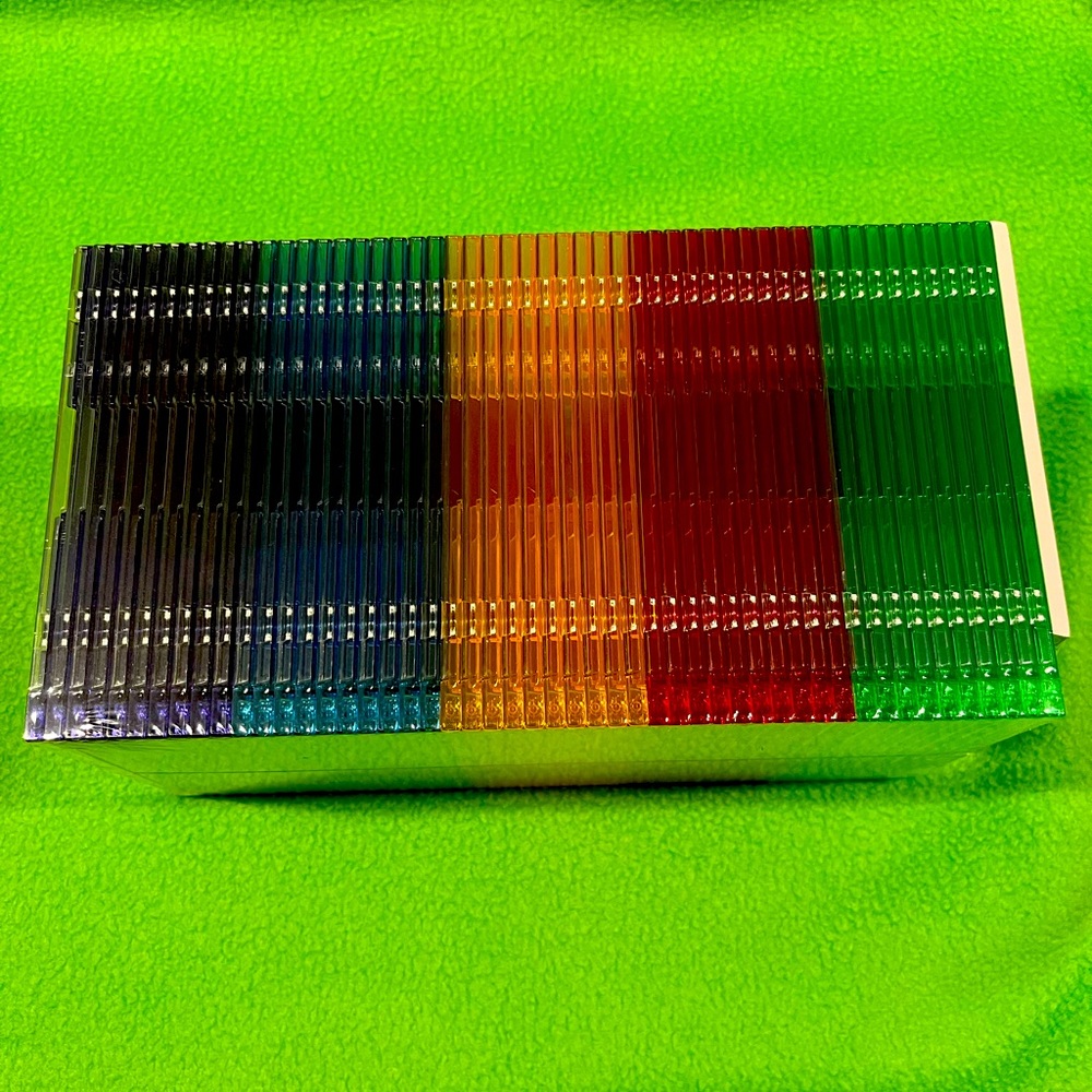 50 Slim Memorex Color CD DVD Jewel Cases NEW in Package